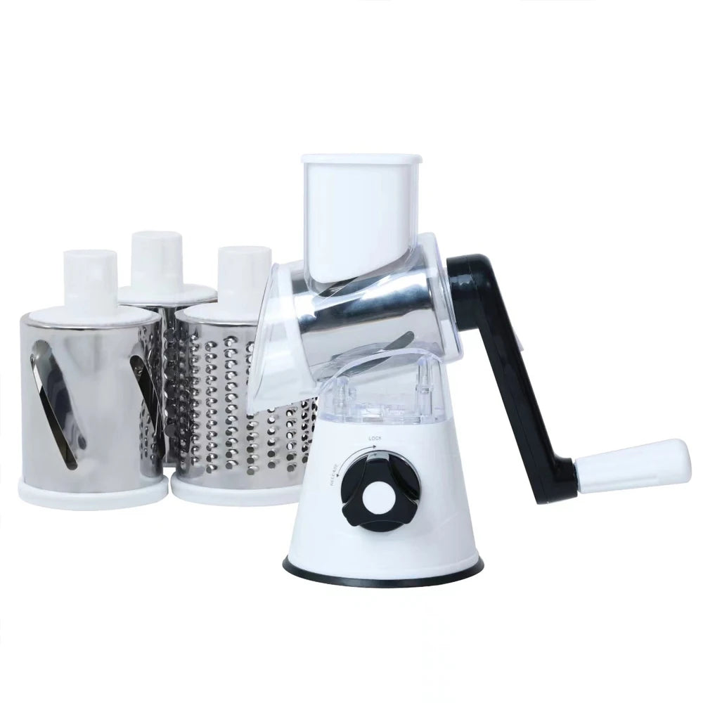 4pcsMulti-Functional Shredder, Vegetable Slicer Adjustable Blade Vegetable Slicer, Manual Rotary Shredder Vegetable Cutter