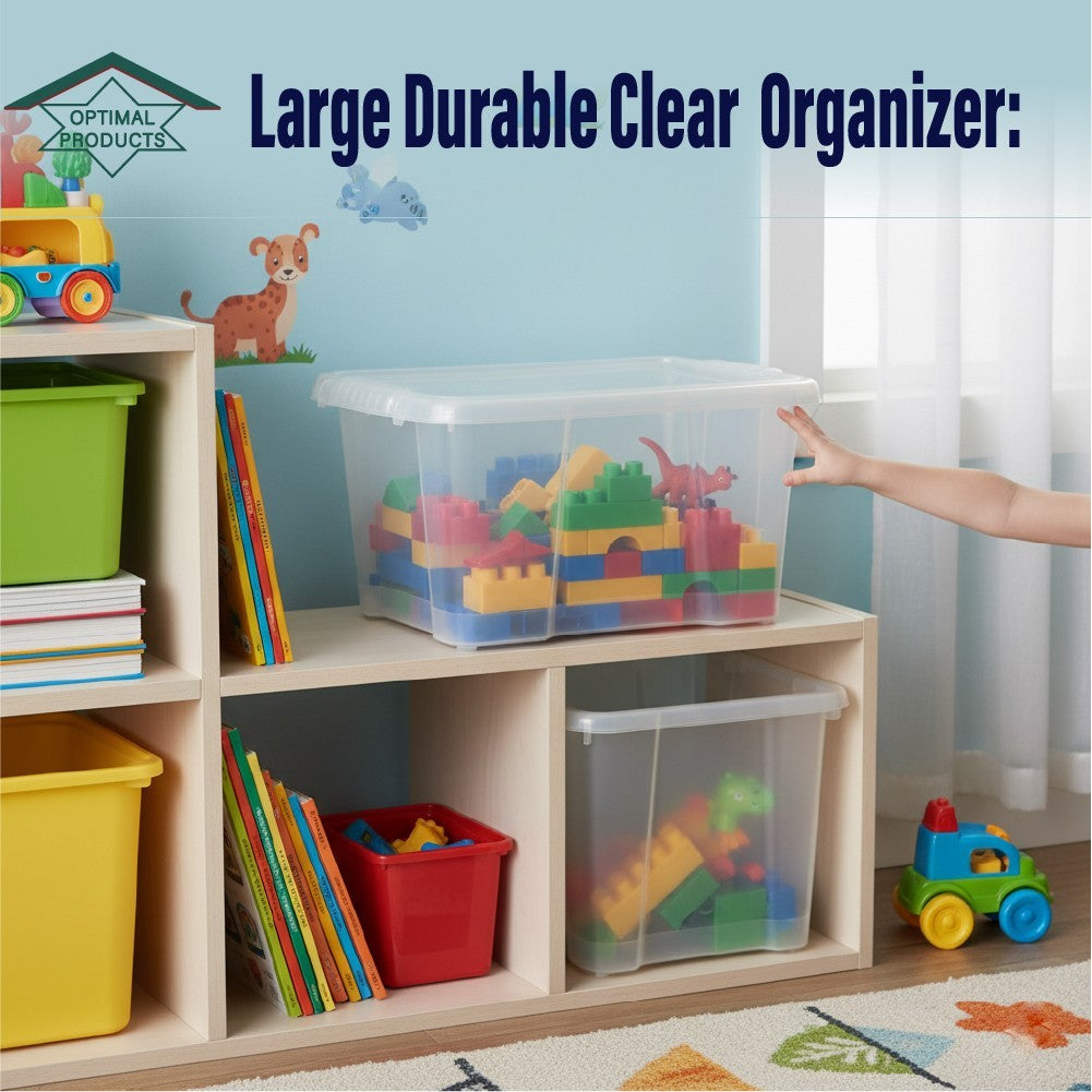 Clear Plastic Storage Box Boxes with Lids UK BRITISH MADE Home Office Stackable
