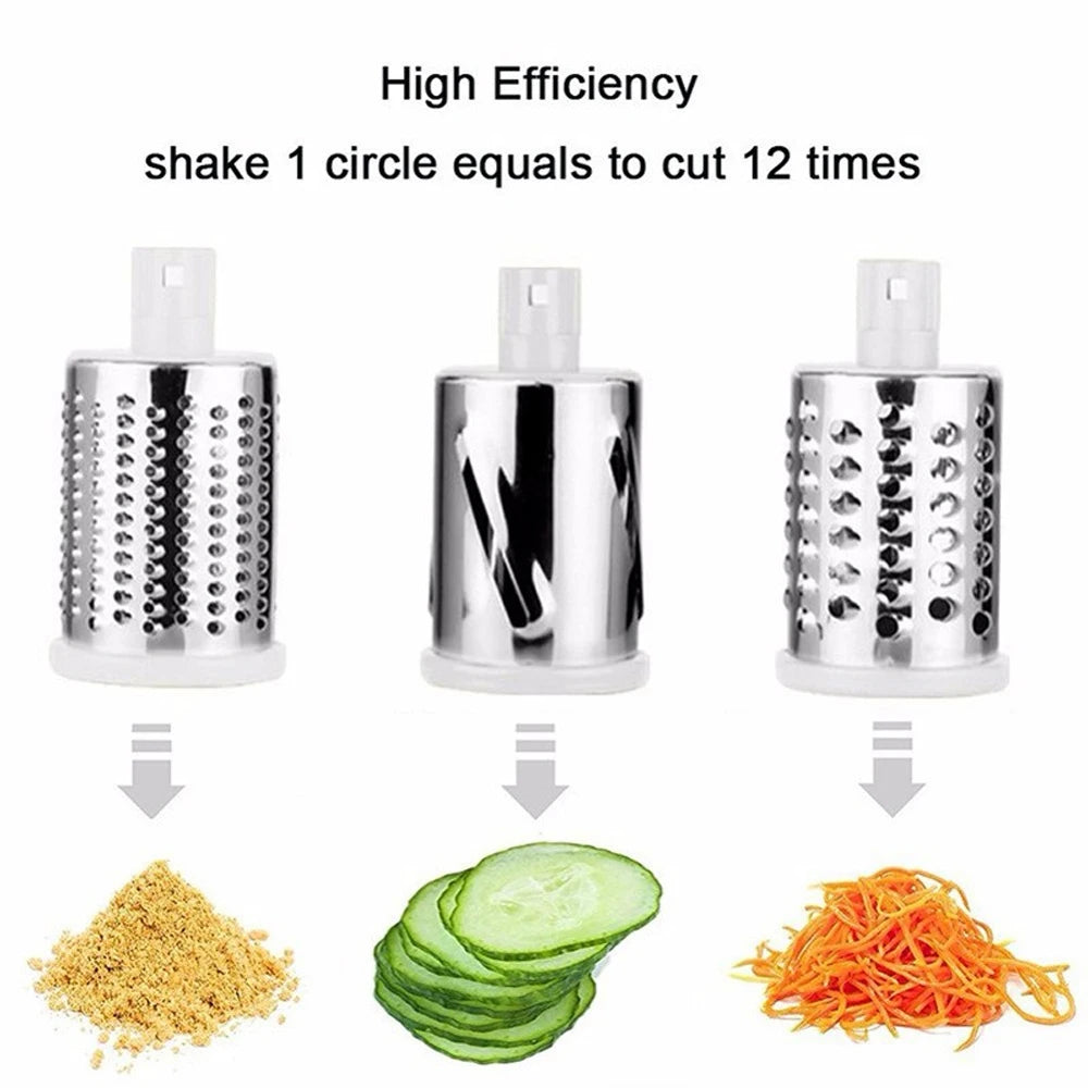 4pcsMulti-Functional Shredder, Vegetable Slicer Adjustable Blade Vegetable Slicer, Manual Rotary Shredder Vegetable Cutter