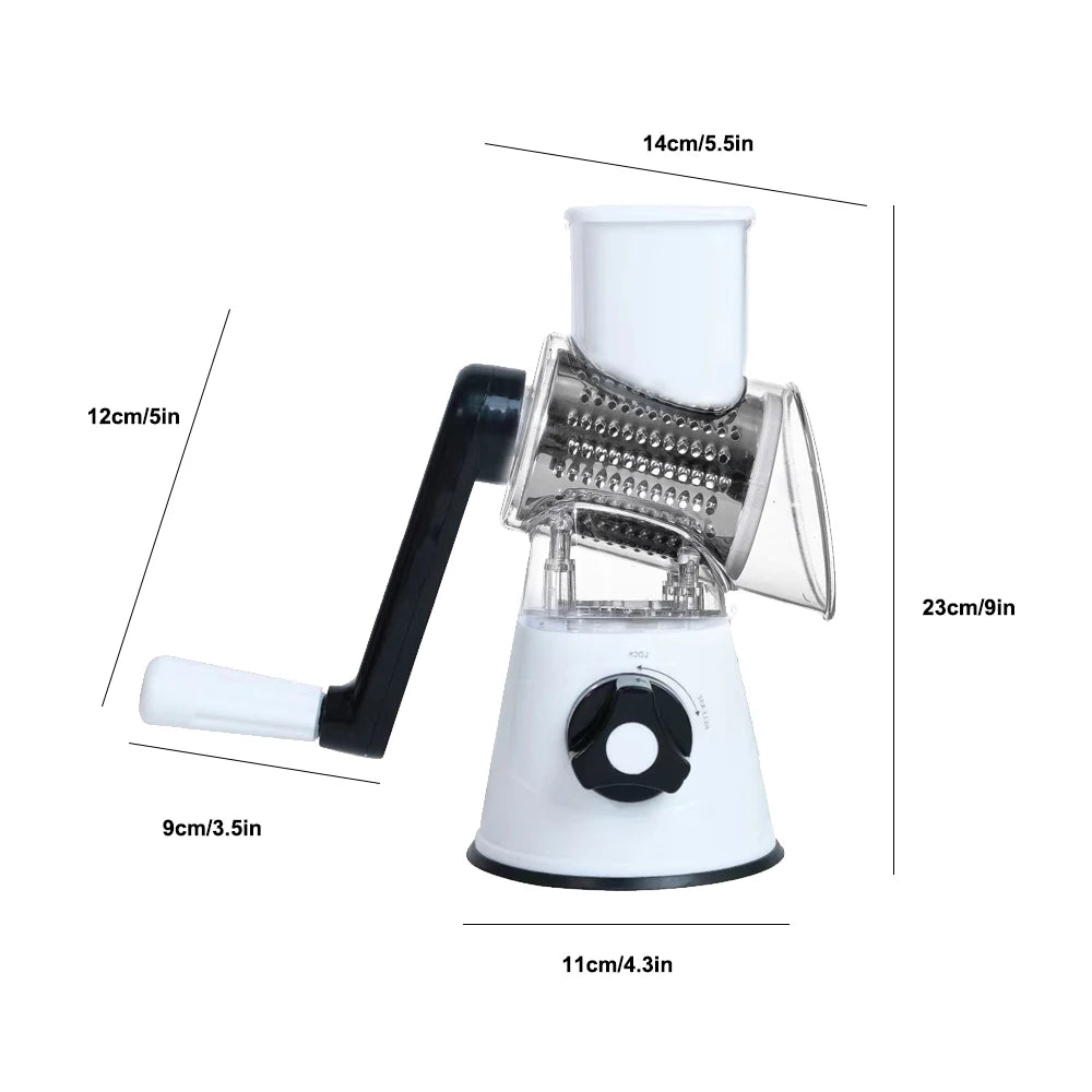 4pcsMulti-Functional Shredder, Vegetable Slicer Adjustable Blade Vegetable Slicer, Manual Rotary Shredder Vegetable Cutter