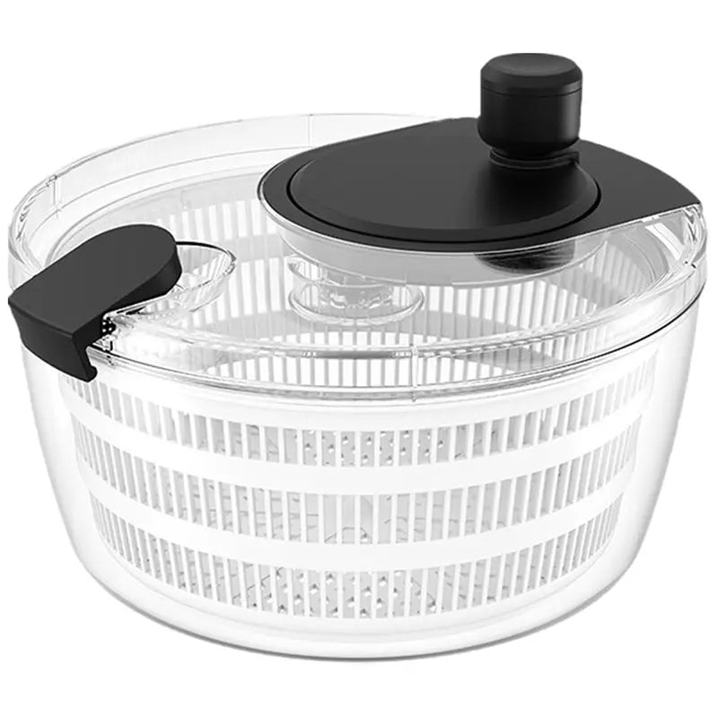 Fruit And Veggie Dryer Salad Spinner Hand Dehydrator, Clear Bowl With Built-In Strainer, Easy To Clean Kitchen Tool