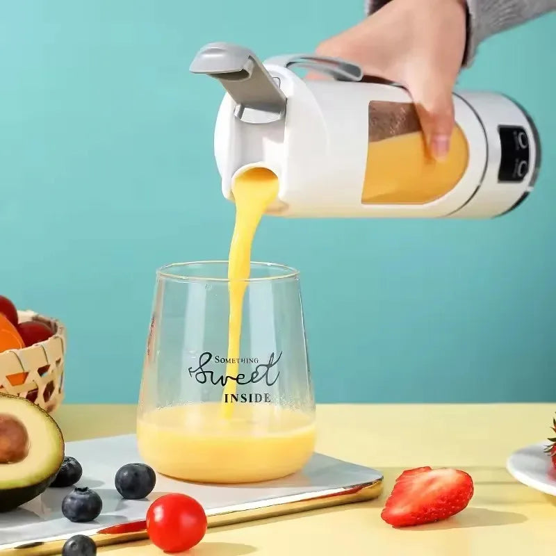 Household Charging MINI Crushed Ice Electric Juicer Powerful Motor 450ML Large Capacity Digital Display Juice Cup