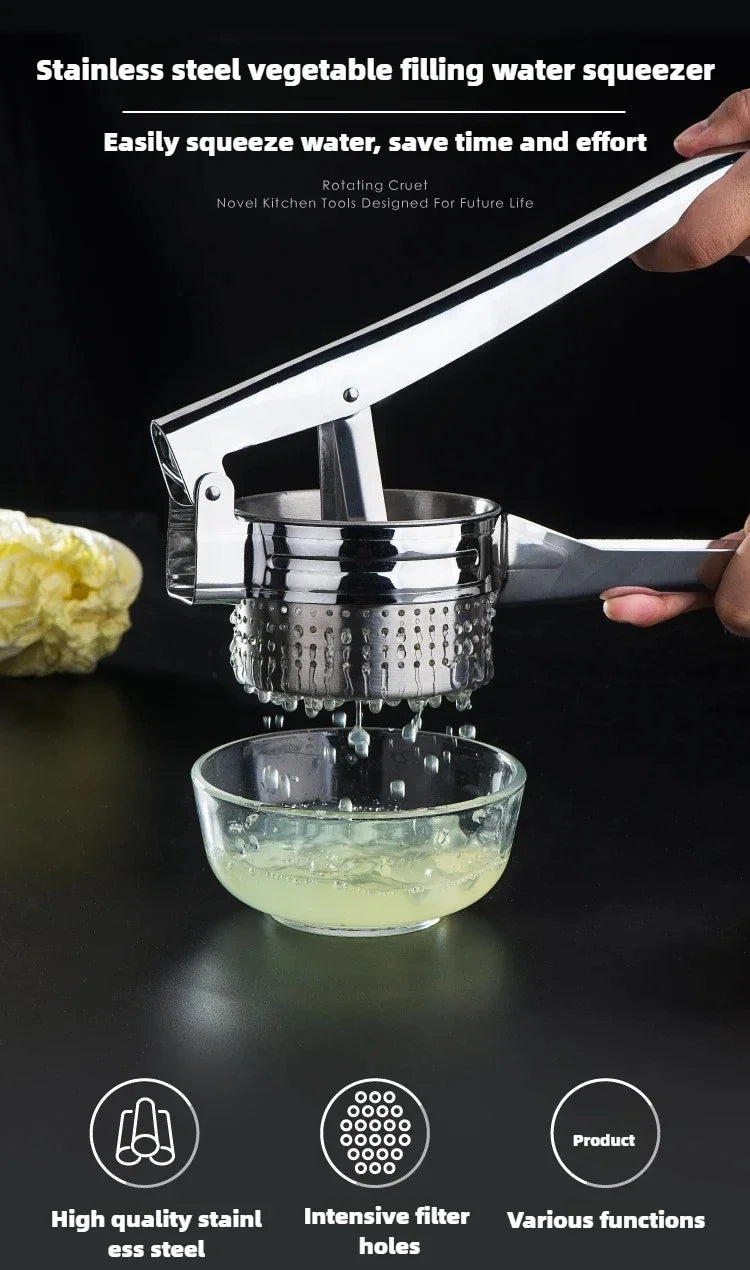 Stainless Steel Manual Vegetable Water Extractor - Efficient Kitchen Tool for Dehydration, Dumpling Filling & Home Cooking