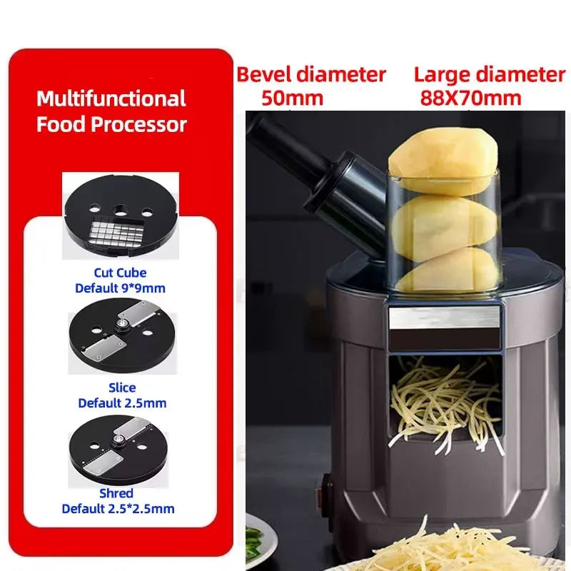 HomeWise K8700 Multi-function Vegetable Cutter Fruit Slicer Shredder Cube Cutter Food Processor Oblique and Straight Feed Port