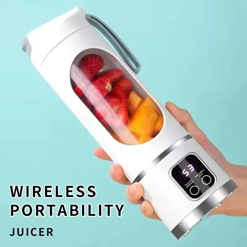 Household Charging MINI Crushed Ice Electric Juicer Powerful Motor 450ML Large Capacity Digital Display Juice Cup