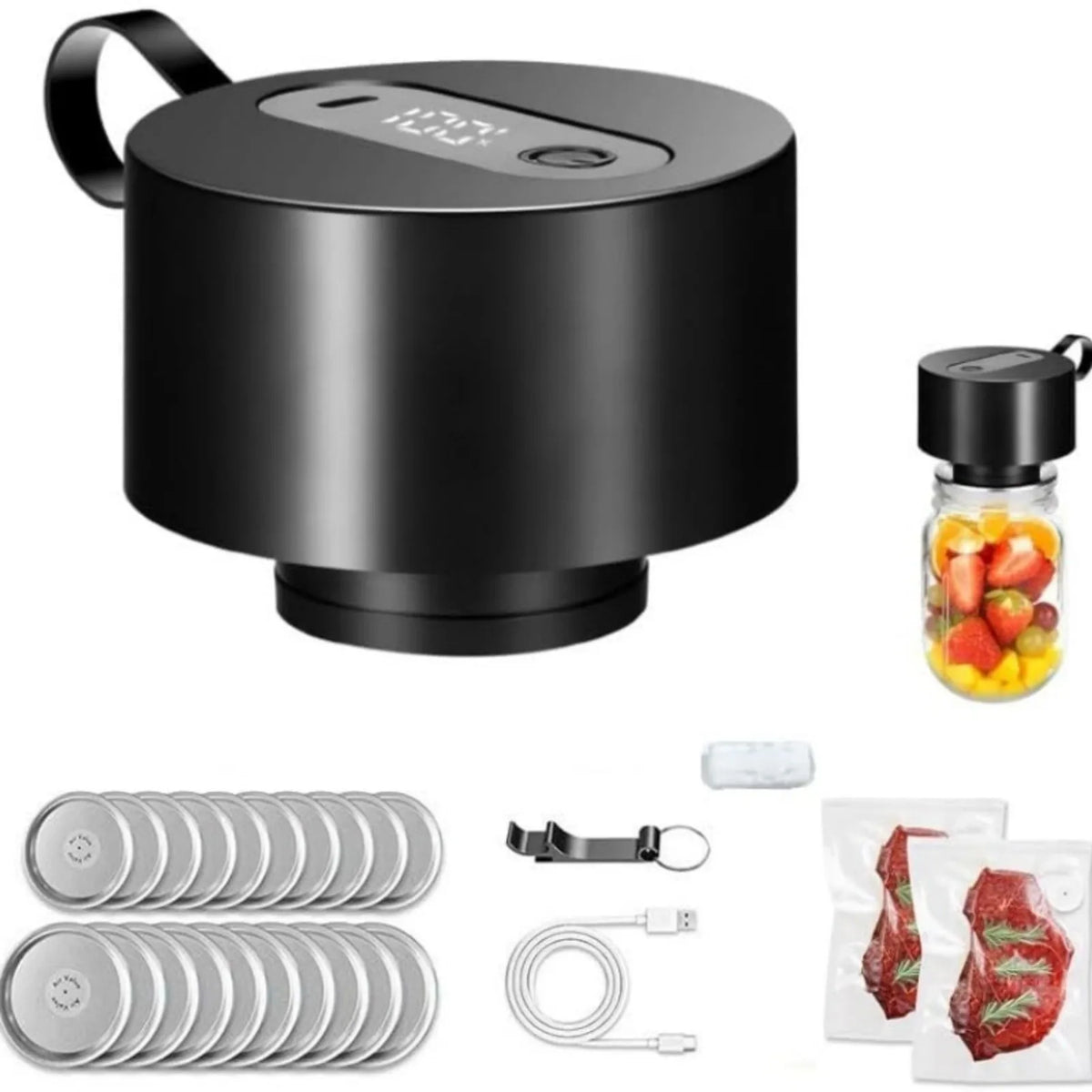 Cordless Wide-Mouth Mason Jar Vacuum Sealer