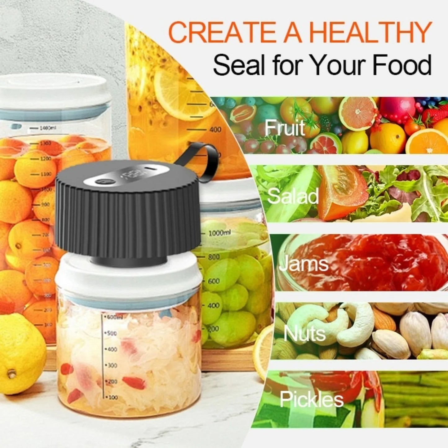 Cordless Wide-Mouth Mason Jar Vacuum Sealer