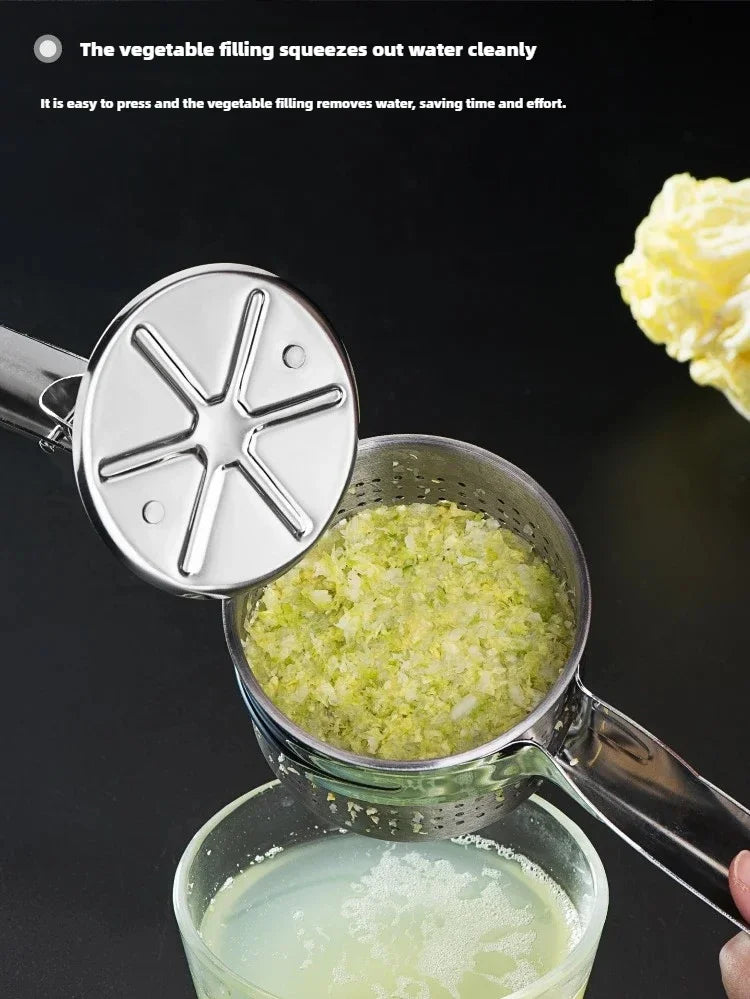 Stainless Steel Manual Vegetable Water Extractor - Efficient Kitchen Tool for Dehydration, Dumpling Filling & Home Cooking