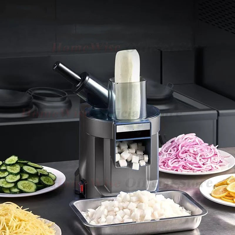 HomeWise K8700 Multi-function Vegetable Cutter Fruit Slicer Shredder Cube Cutter Food Processor Oblique and Straight Feed Port
