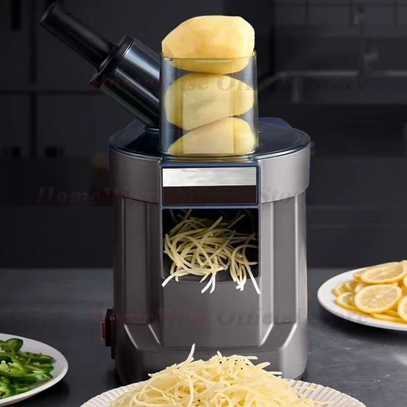 HomeWise K8700 Multi-function Vegetable Cutter Fruit Slicer Shredder Cube Cutter Food Processor Oblique and Straight Feed Port