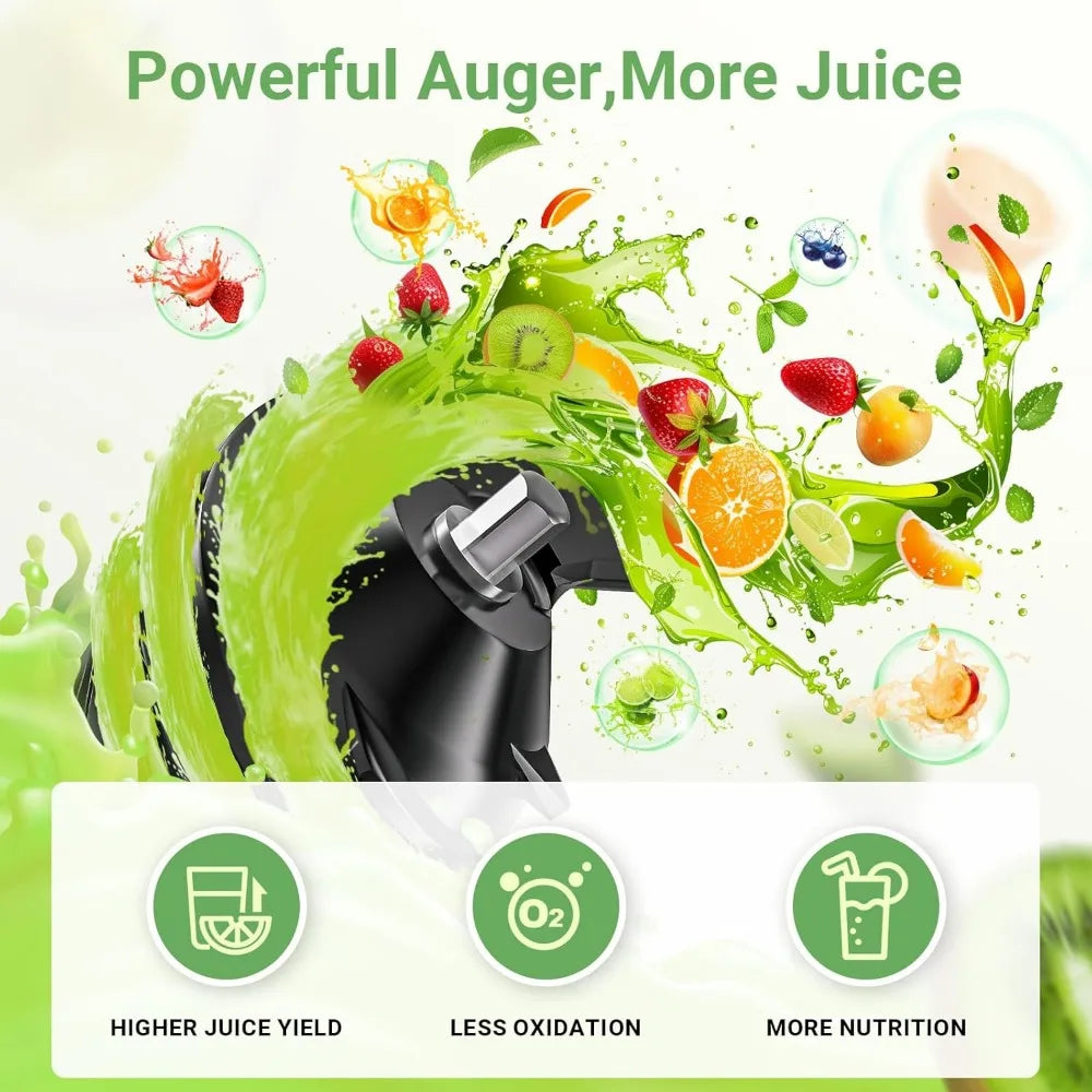 Wide Mouth Slow Juicer High Yield Easy Clean BPA Free with Reverse Function