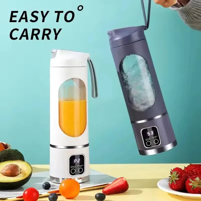 Household Charging MINI Crushed Ice Electric Juicer Powerful Motor 450ML Large Capacity Digital Display Juice Cup
