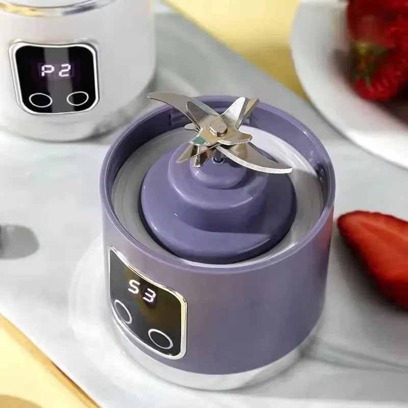 Household Charging MINI Crushed Ice Electric Juicer Powerful Motor 450ML Large Capacity Digital Display Juice Cup