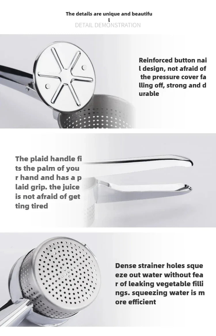 Stainless Steel Manual Vegetable Water Extractor - Efficient Kitchen Tool for Dehydration, Dumpling Filling & Home Cooking