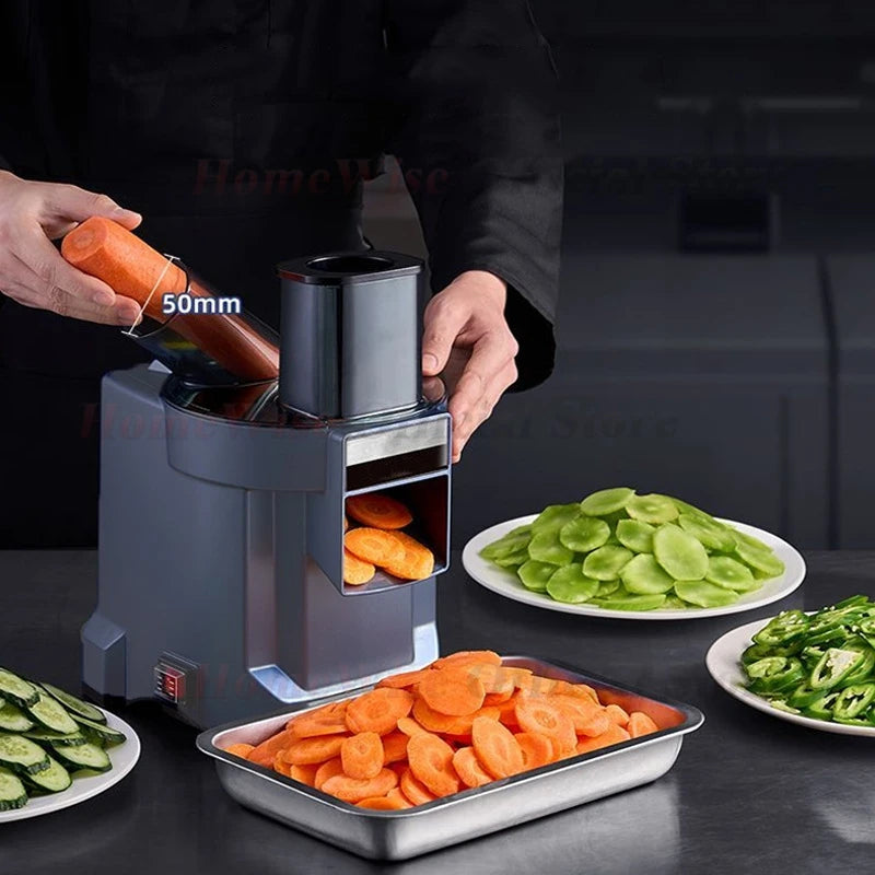 HomeWise K8700 Multi-function Vegetable Cutter Fruit Slicer Shredder Cube Cutter Food Processor Oblique and Straight Feed Port