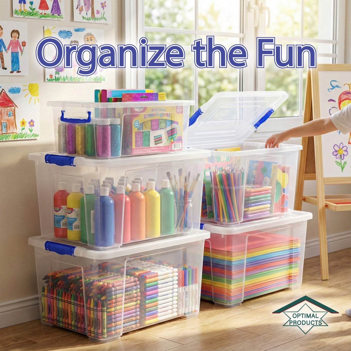 Clear Plastic Storage Box Boxes with Lids UK BRITISH MADE Home Office Stackable