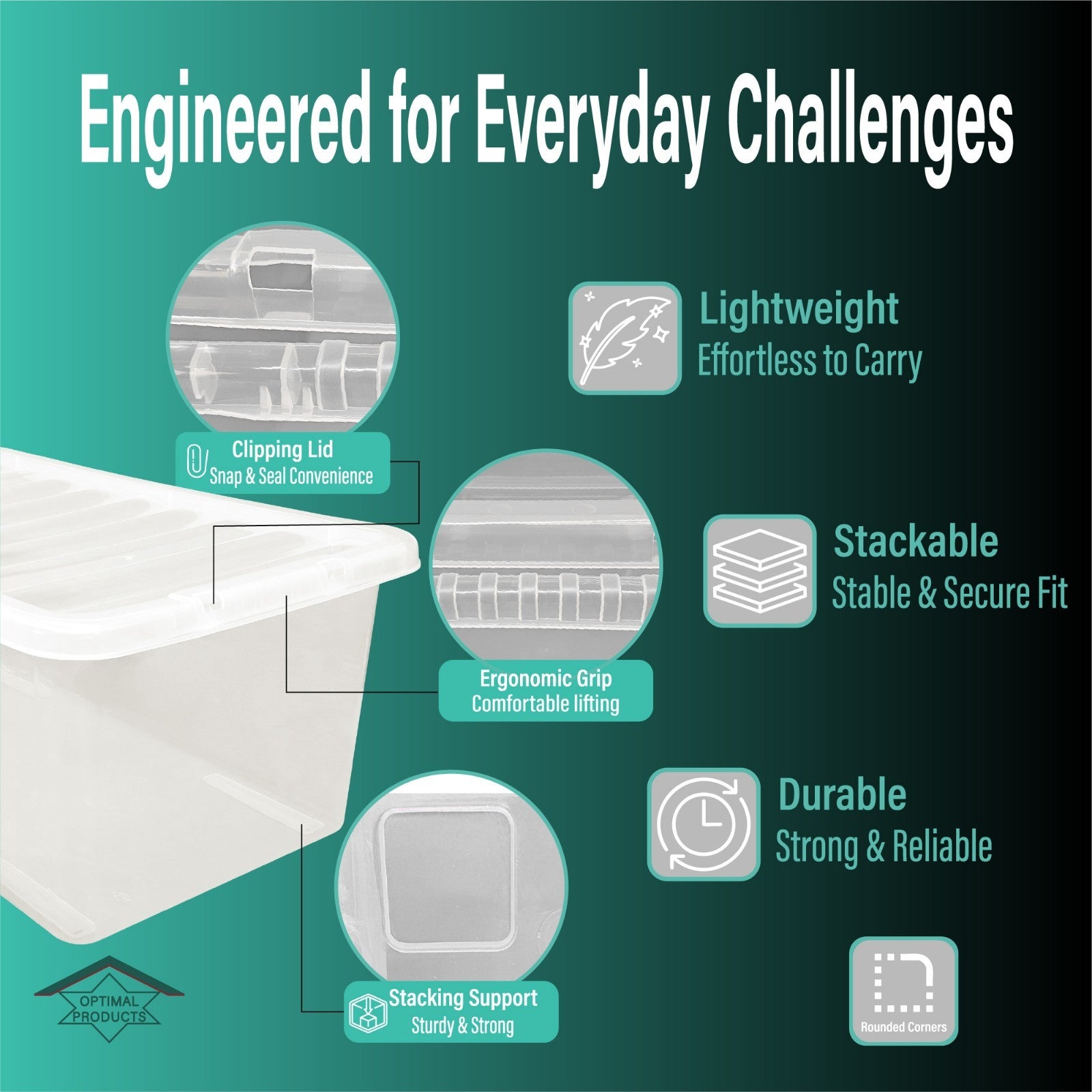 Clear Plastic Storage Box Boxes with Lids UK BRITISH MADE Home Office Stackable