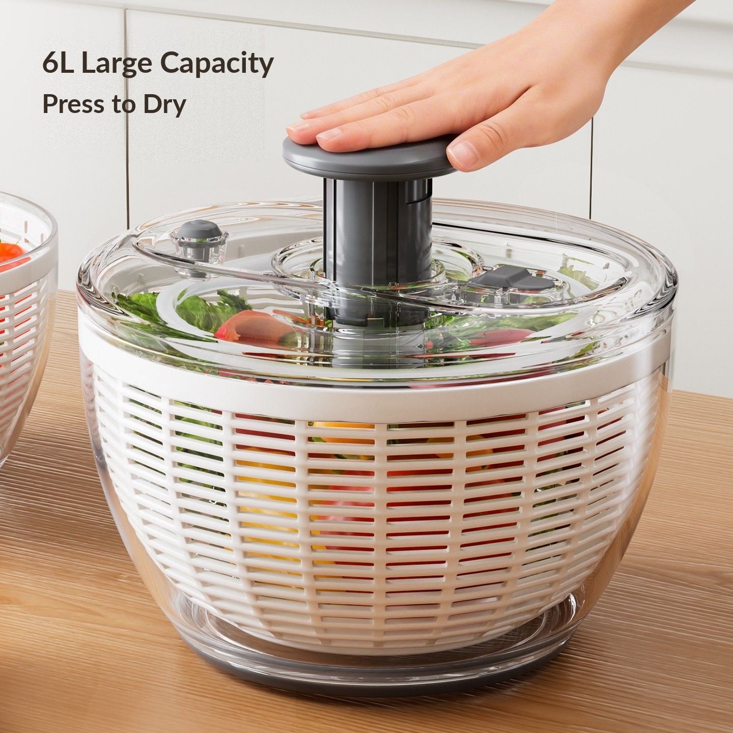 XBS SaladSpinner — Manual Vegetable Dehydrator & Fruit Drainer