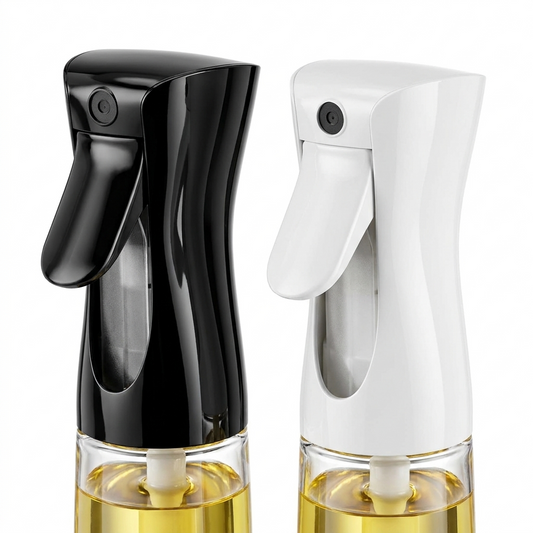 2-Pack Glass Oil Spray Bottles nozzle view on white background
